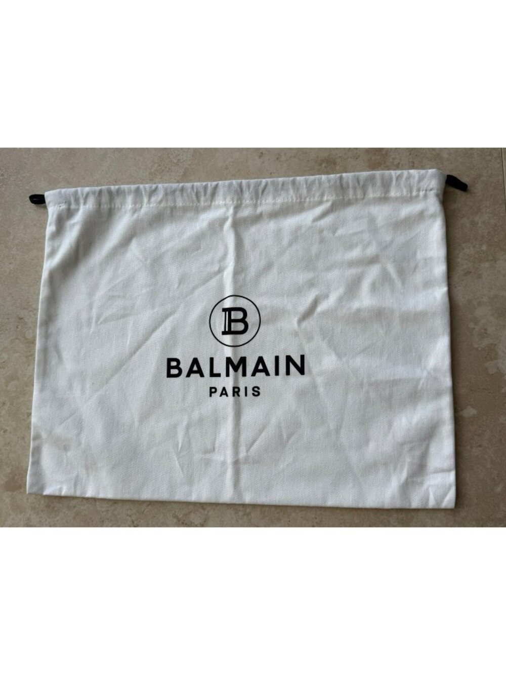 Balmain Paris Dust Bag Storage Cover Pouch Drawstring White 11" x 15"